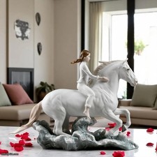 Lladro Riding Her Horse on the