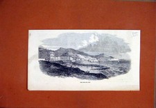 Original Old Antique Print 1854 Scene Nice France West Buildings Fishing 19th