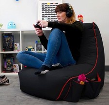 Black Rugame Gamer Bean Bag Chair - Red - Pickup Only - 50% OFF!