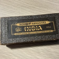 Vintage Norton Abrasives India Oilstone In Original Box. 120x55mm.