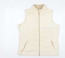 BHS Women’s Ivory Fleece Waistcoat Size 16, Zip Pockets