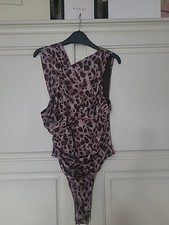 Ladies Leopard Print Bodysuit Size Medium Brand New