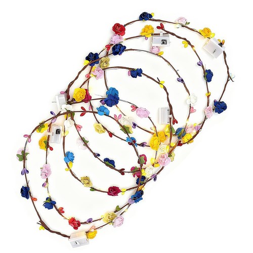 Led flower headband 12pcs - led,