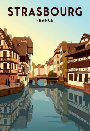 Travel poster strasbourg - poster, -strasbourg