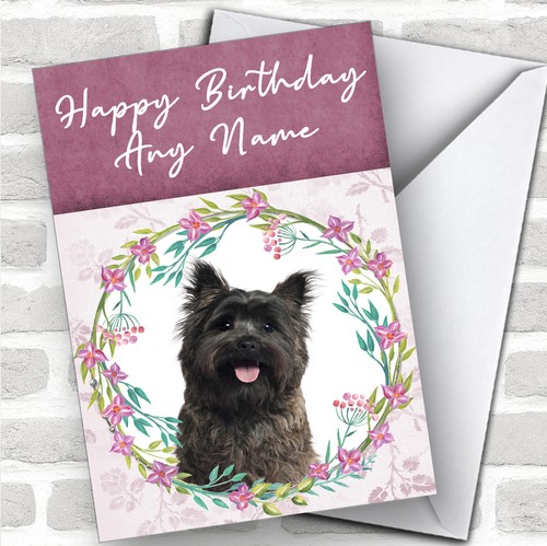 Cairn terrier dog pink floral - cairn,