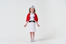 Kids Hospital Nurse Costume 3pc Set Book Day Fancy Dress up Outfit role play UK