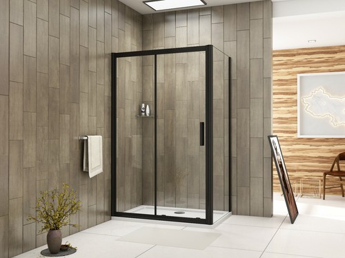 Black frame sliding shower - frame,