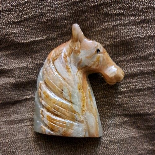 Vintage onyx marble horsehead - marble, horsehead.