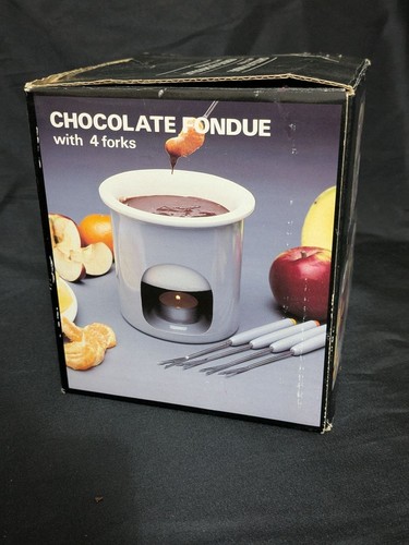 Vintage chocolate fondue set - chocolate,