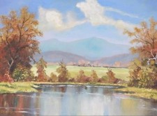 Superb Oil On Canvas River