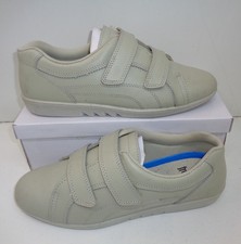Ladies Leather New Touch Fasten Womens Washable Casual Trainers Shoes UK Size 8
