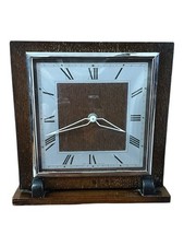 Art Deco Smiths Oak Mantle Clock - Fully Working