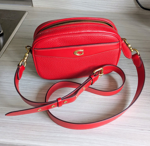 Coach red leather crossbody - coach,