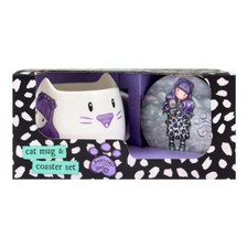 Santoro Gorjuss - Mug and Coaster Set - Smitten Kitten - NEW - FREE P&P