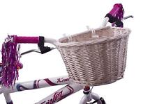 Classic Vintage Style Kiddies Girlie Bike Wicker D-shape Shopping Front Basket