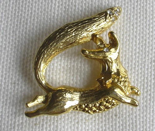Brooch pin fox - brooch,