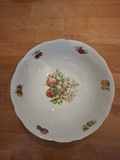 Bohemian China Czechoslovakia Strawberry And Green Grape Bowl