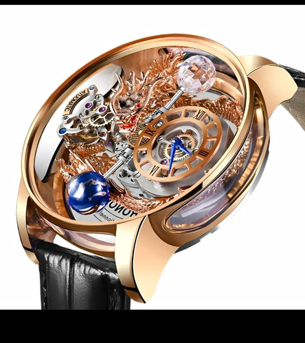 Men skeleton dragon watch - dragon,