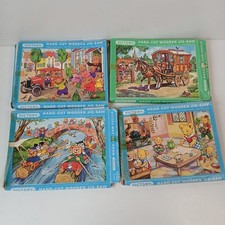 Vintage Victory Hand Cut Wooden Puzzle 3 x 12 Piece Puzzles + 1 x 50 Piece