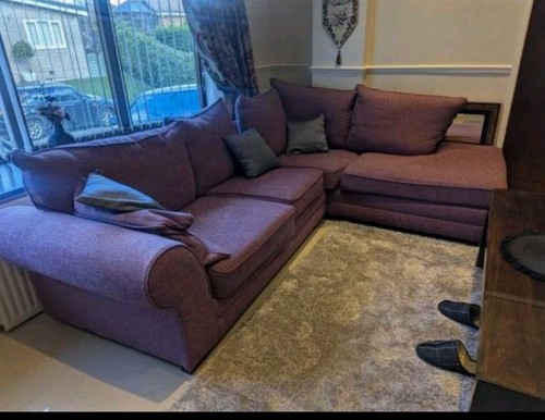 Purple shaped corner - l-shaped, sofa