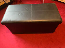 black faux leather ottoman