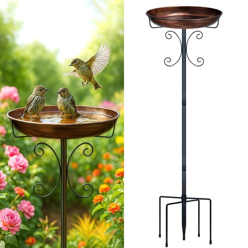 Inch metal bird bath - bird, with