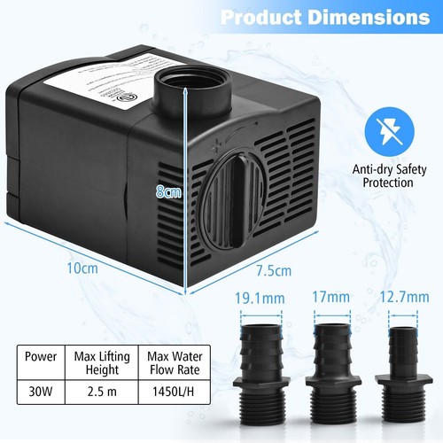1450l 30w submersible pump - 1450l/h,