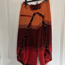 100% cotton Hippie /Boho Faux Wrap Wide Leg Boho Hippie trousers/pants Size M