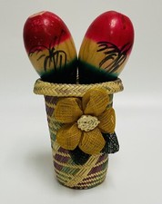 Pair Of Vintage Wood Maracas