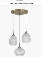 NOVA LUCE 3-LIGHT CLUSTER JAR PENDANT SATIN GOLD RRP £235.99 NEW