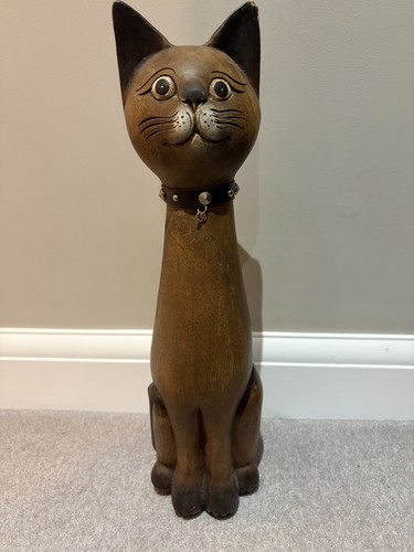 Wooden decorative cat - wooden, approx