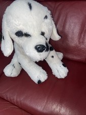 Dalmatian Dog Plush Soft Toy Sitting 14 “ Spotty Puppy Black &White Clean 10btnt