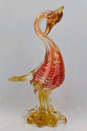 Murano art glass heron egret - murano,