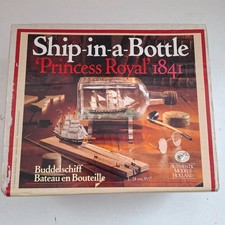Boxed Ship In A Bottle Princess Royal 1841 - Looks Complete