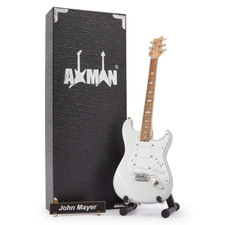 John Mayer Silver Guitar Miniature Replica | Handmade Music Gifts