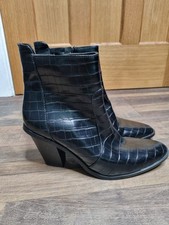 Next black alligator style skin ankle boots size 5.5