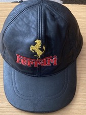 FERRARI ~ Leather look ~ Baseball  cap F1 ~ Black * Adjustable size