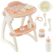 Feeding High Chair Play Set Kids Role Play Toys Baby Doll Accessories BiBi Doll