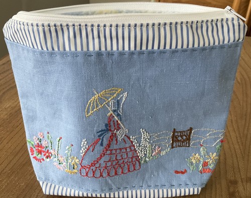 Handmade makeup bag recycled - handmade,