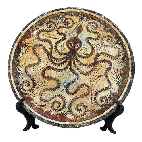 Minoan painting octopus - painting,