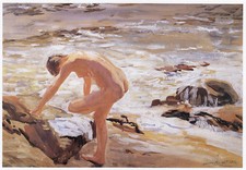 The Bather RARE Laura Knight nude print 11 x 14 mount ready to frame STUNNING