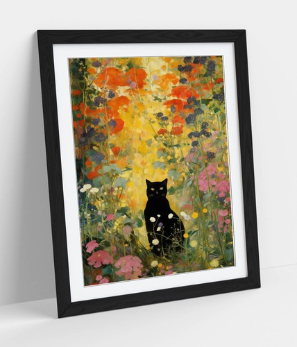 Gustav klimt black cat - black, in