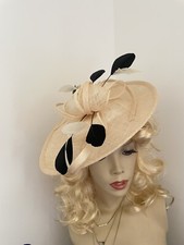 Nude Beige Black Fascinator