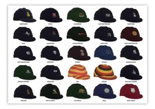 Vintage Cricket Caps A3 Print