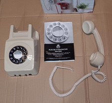 GPO746 Wallphone Push Button Rotary Dial Effect Telephone Ivory Coloured 