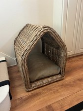 Cox & Cox Rattan Dog Bed – New (Other) with Cushion – Stylish Pet House
