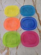 Ikea Vintage 6 Kalas Plastic Children Plates Colourful Designed by Monika Mulder