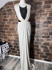 BASTYAN STATEMENT CHAMPAGNE/BLACK LONG DRESS SIZE 8