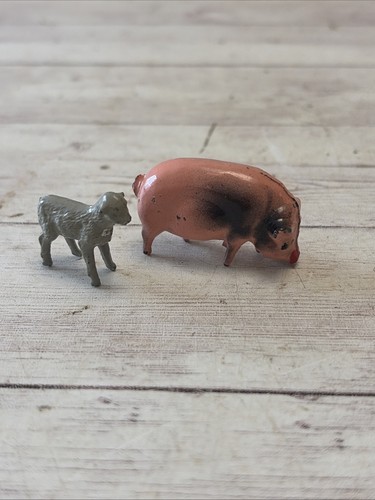 Vintage lead farm figures - lead,