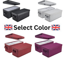 CD Storage Boxes - Pack of 2 CD Case Holder - 13.2" x5.9" x 5.3", holds-UK Stock